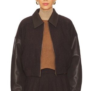 ASTR The Label Sorine Mixed Media  Bomber Jacket